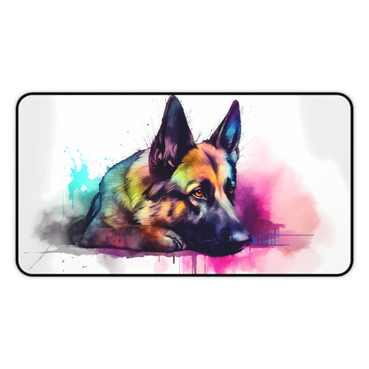 "German Shepherd Desk Mat - Cute and Protective Workspace Accessory for Animal Lovers and Dog Enthusiasts"