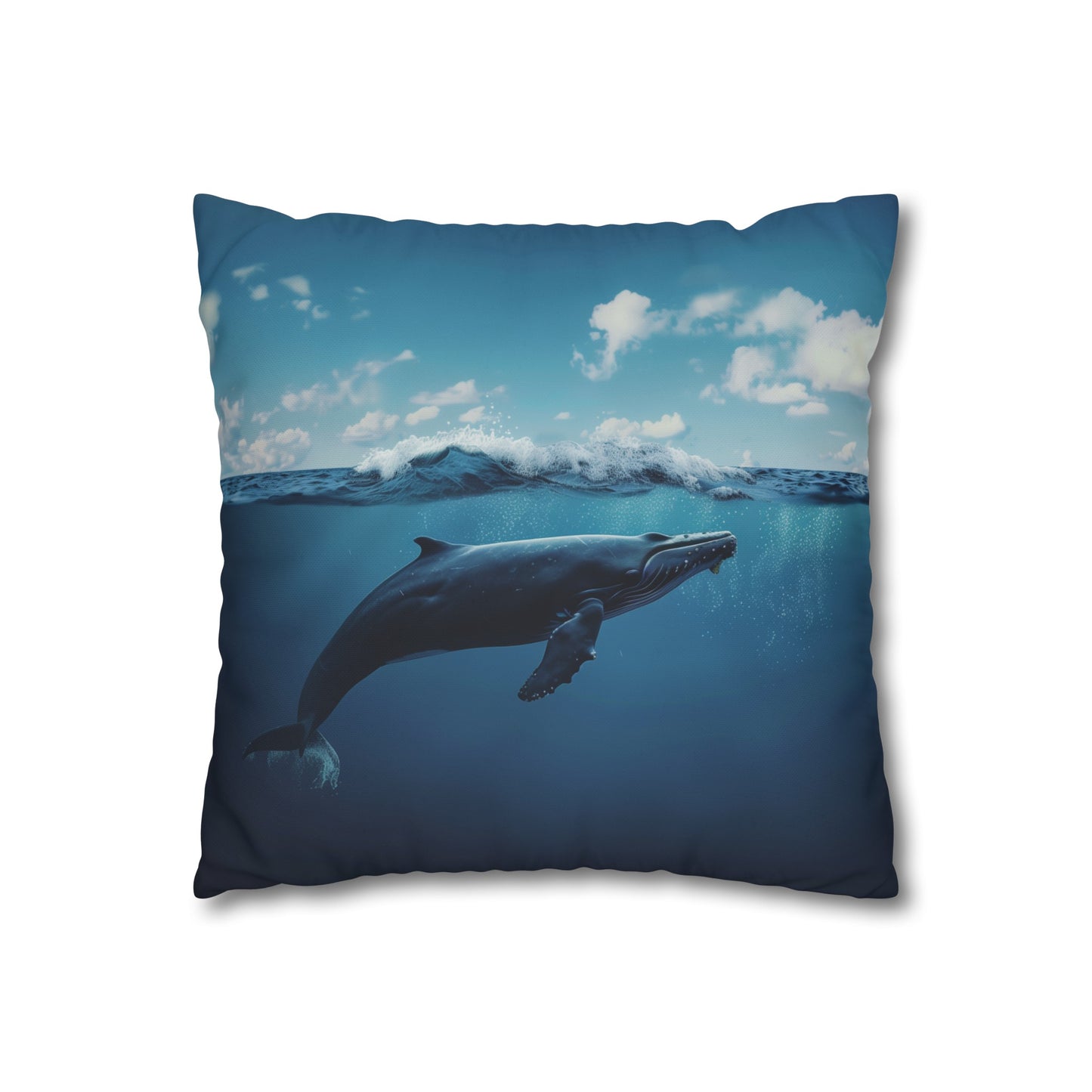 "Ocean Wanderer Whale Pillowcase - High-quality, stylish, and perfect for all seasons. Bring the tranquility of the ocean to your sleep space."