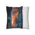 Glass Fox Walking Through Twilight — 40×40 Cushion Cover — Soft Brushed Fabric Texture Close-Up