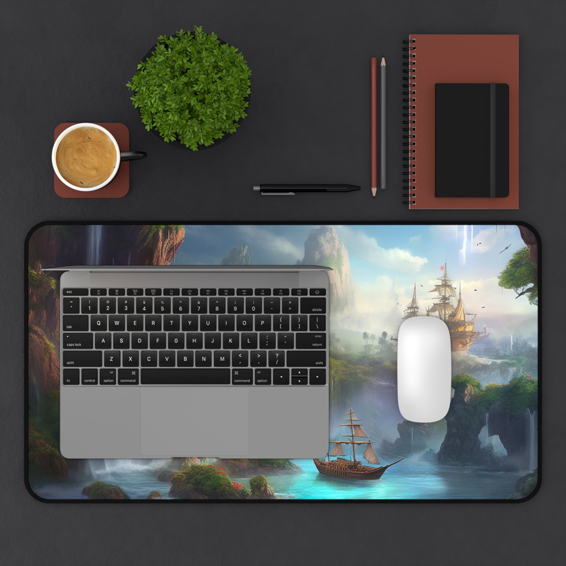 "Magical Neverland Desk Mat - Transform your workspace with serene Neverland scene for inspiration"