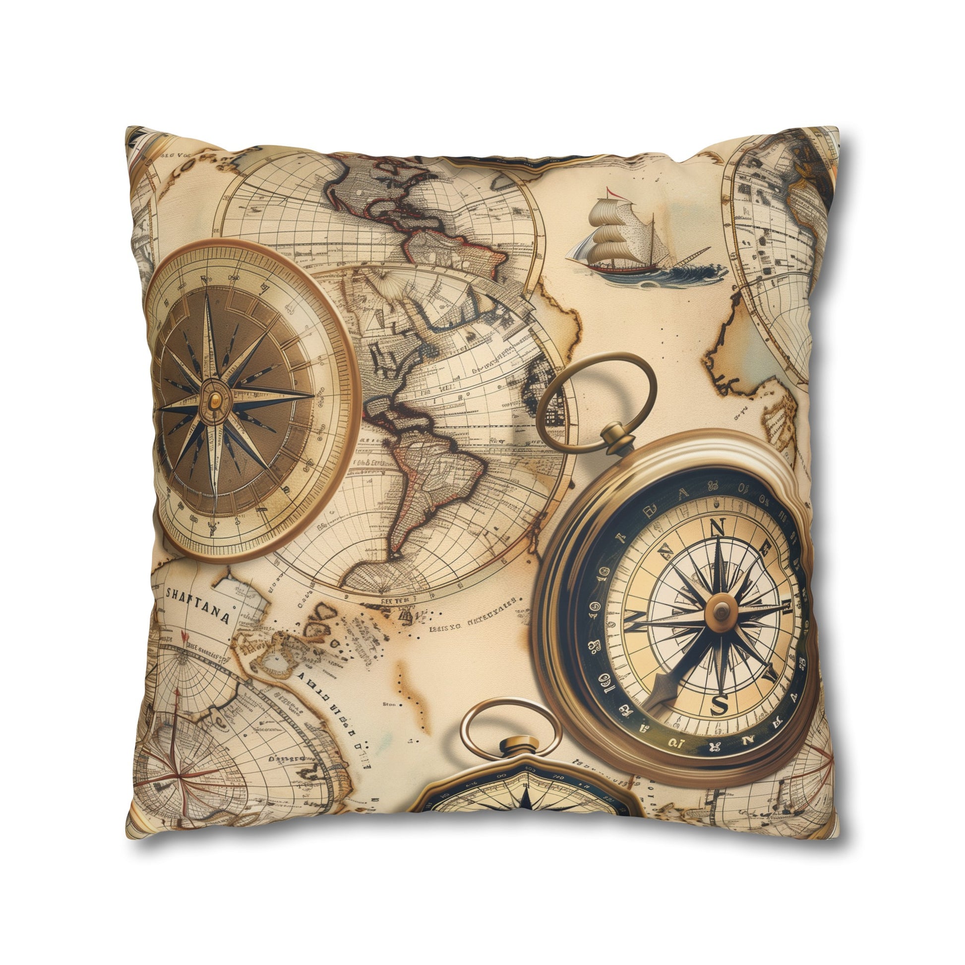 Vintage Maps Pillowcase Set - Travel-inspired design with old-world maps pattern, high-quality fabric comfort for a restful sleep.