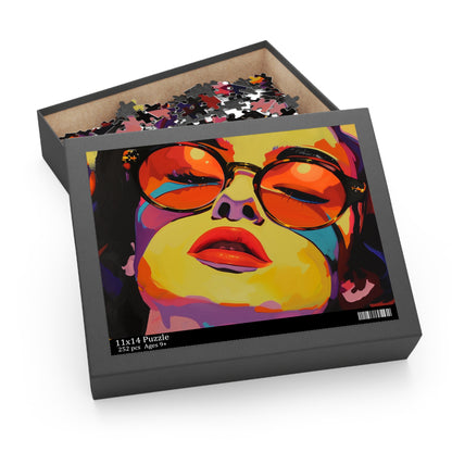 "Vibrant Pop Art Portrait Jigsaw Puzzle - Engaging entertainment for art lovers and enthusiasts"