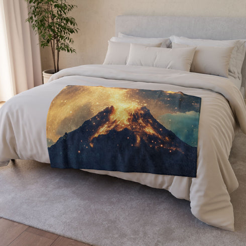 Inverted Volcano Raining Stardust — Plush Fleece Throw Blanket — Product Detail View 6