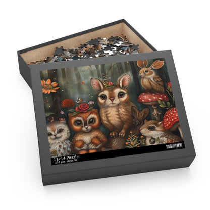 Wildlife Woodland Jigsaw Puzzle - Enchanting woodland creatures illustrated puzzle for nature lovers of all ages