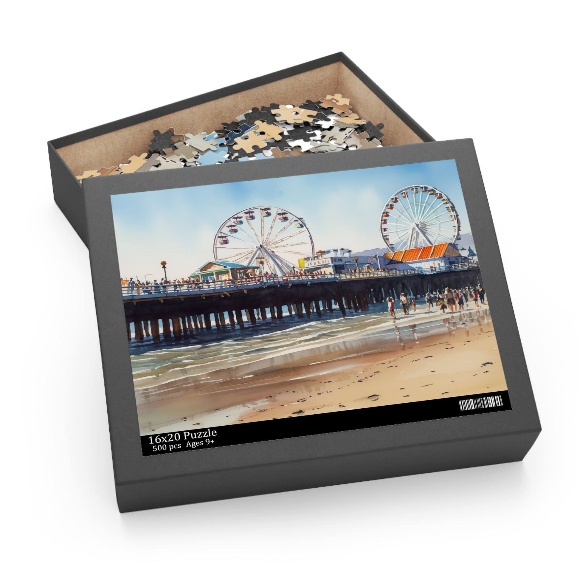 "Relaxing Beach Pier Jigsaw Puzzle - Serene coastal scene for mindful puzzling"