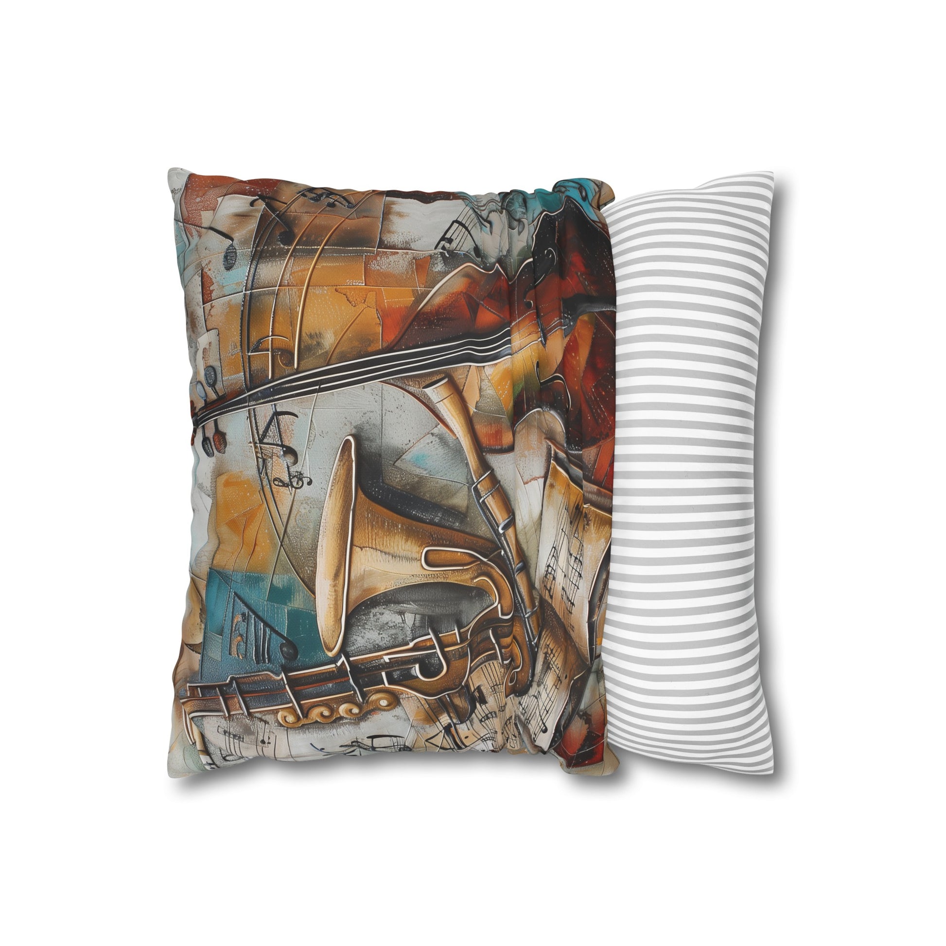 "Symphony of Sleep Pillowcase - Musical notes and instruments design for a harmonious slumber"