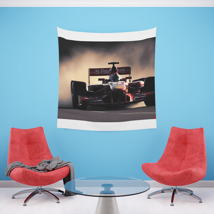 Formula Fury: A Tapestry of Speed, | Wall Tapestry | All Over Print, AOP, Decor, Halloween, Home & Living, Home Decor, Indoor, Spring Essentials, Sublimation, Tapestry | Prints with Passion