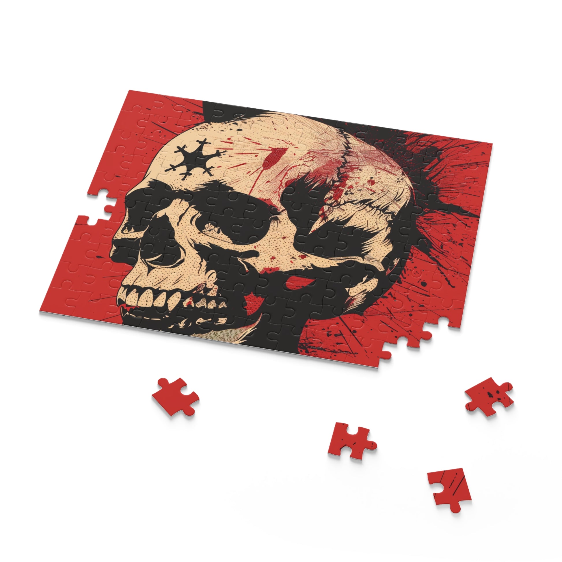 "Rock out with the Punk Rock Skull Jigsaw Puzzle - intricate details and vibrant colors for a challenging and edgy addition to your collection."