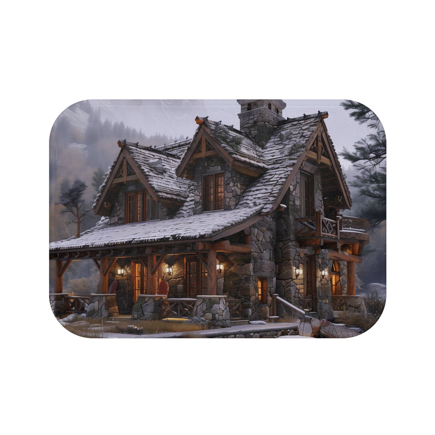 Mountain Cabin Retreat Bath Mat