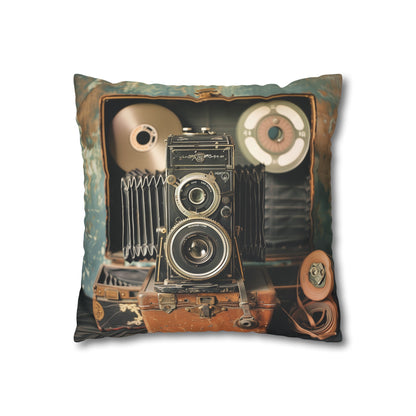 "Vintage Camera Pillowcase - High-Quality Material, Stylish Design, Perfect for All Seasons"