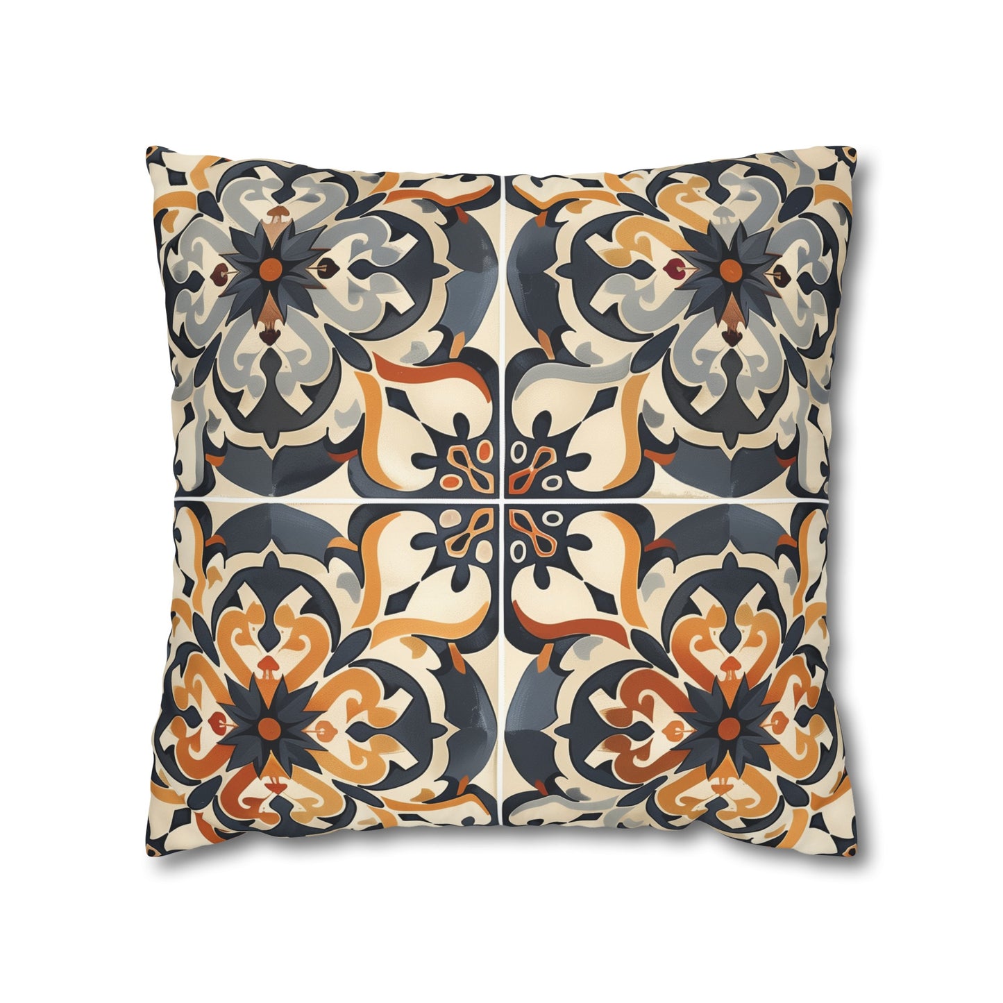 "Bring elegance to your bedroom with Artisan Tiles pillowcase, inspired by traditional ceramic tiles"