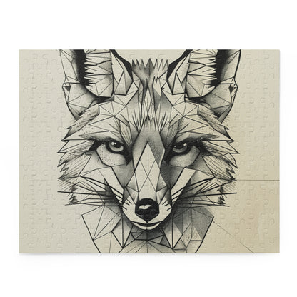 "Angular Fox jigsaw puzzle with sleek lines and vibrant colors"