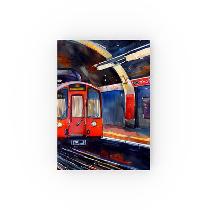 "Tube Tales: London Underground Journey Journal - Vibrant watercolor cover, ideal for urban tales or dreaming of London. High-quality, stylish, perfect for all seasons. Great gift option!"