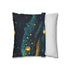 Space Whale with Lantern Eyes — 40×40 Cushion Cover — Soft Brushed Fabric Texture Close-Up