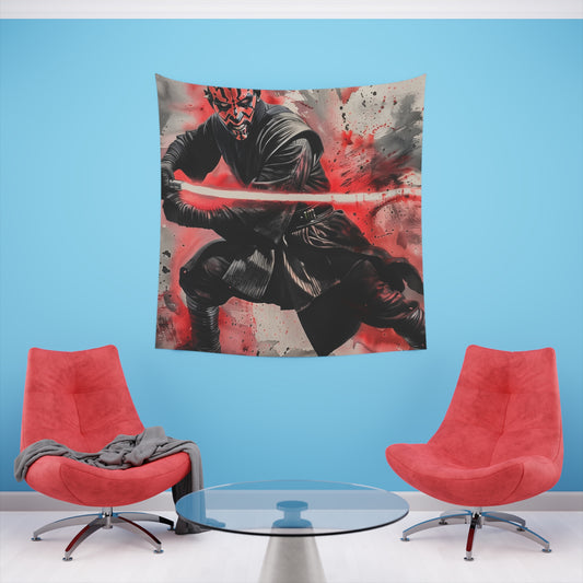 Darth Maul: Fury Unleashed Tapestry | Wall Tapestry | All Over Print, AOP, Decor, Halloween, Home & Living, Home Decor, Indoor, Spring Essentials, Sublimation, Tapestry | Prints with Passion