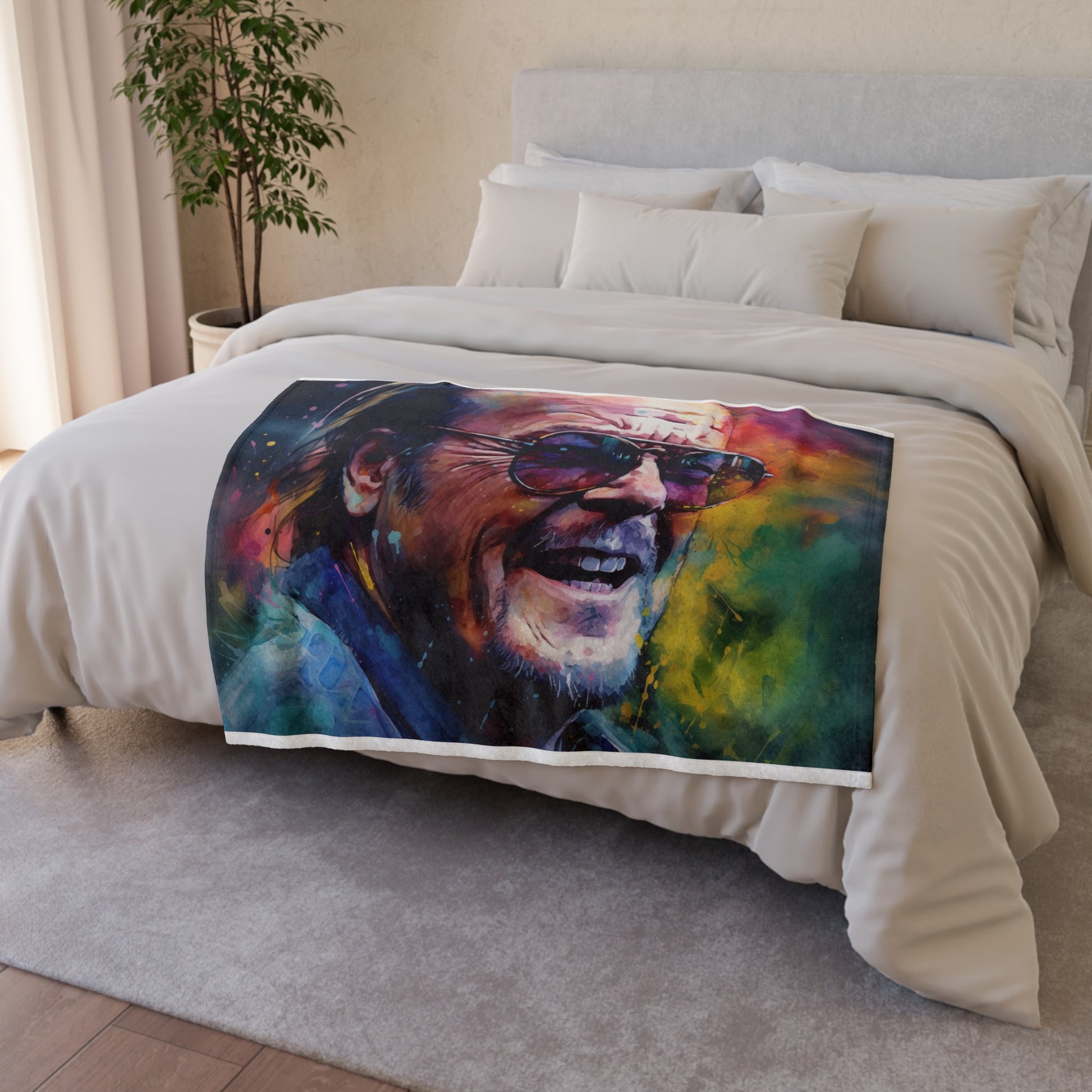 this blanket is perfect for cozy movie nights or adding a touch of Hollywood glamour to your decor.

Embrace the legacy of Jack Nicholson with our Ray Ban Jack Nicholson Tribute Blanket. Perfect for any movie buff or fan of Hollywood's golden age