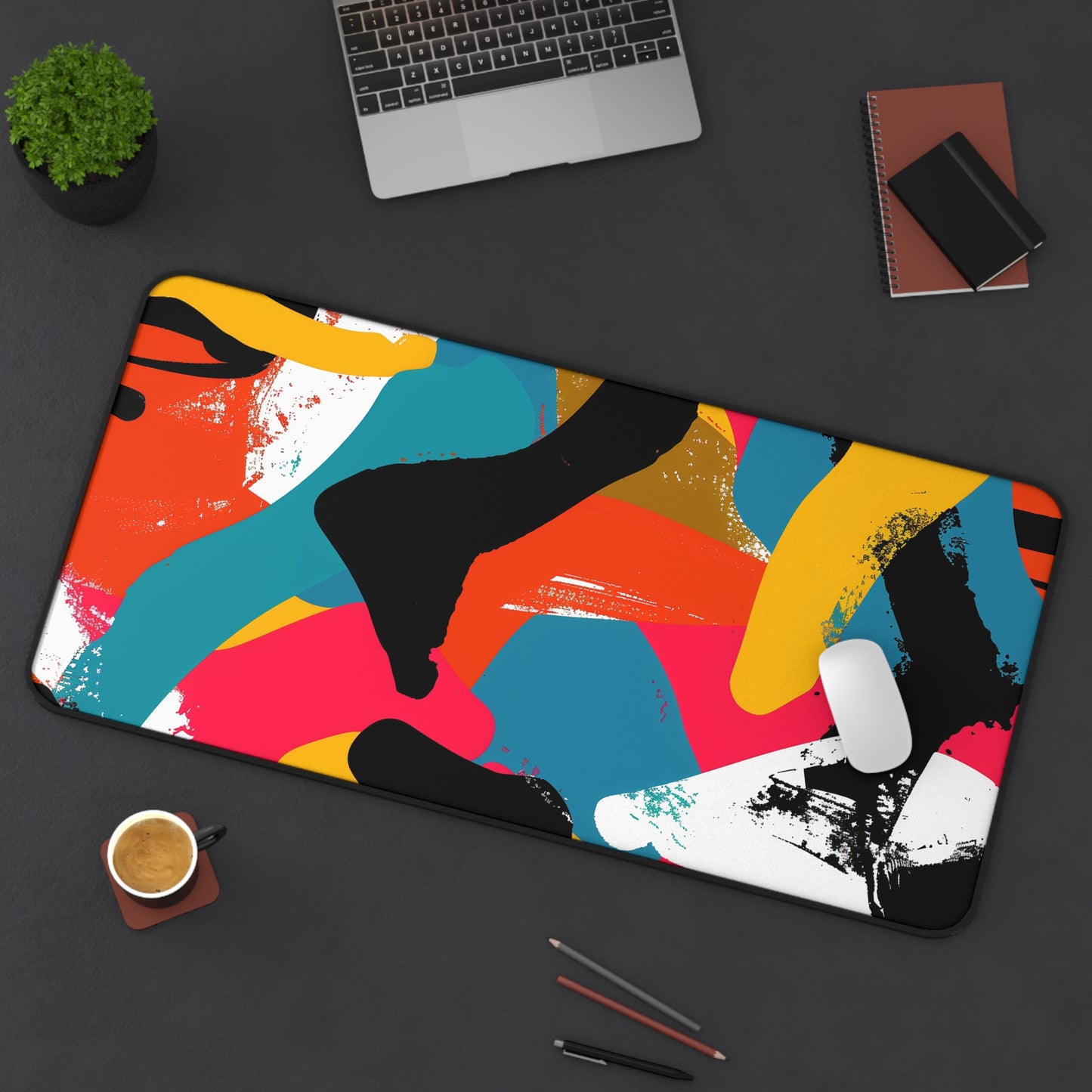 Vibrant Abstract Desk Mat | Desk Mat | Accessories, Back-to-School, Desk, Fall Bestsellers, Home & Living, Mouse pad, Mouse Pads, Mousepad, Seasonal Picks, Stationery, TikTok | Prints with Passion