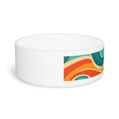 Wave Pet Bowl: Vibrant Retro