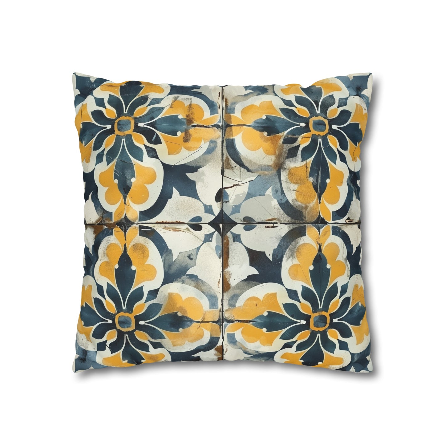 "Artisan Tiles Pillow Case with Elegant Seamless Pattern for Stylish Bedroom Decor"