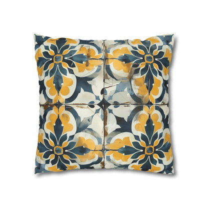 "Artisan Tiles Pillow Case with Elegant Seamless Pattern for Stylish Bedroom Decor"