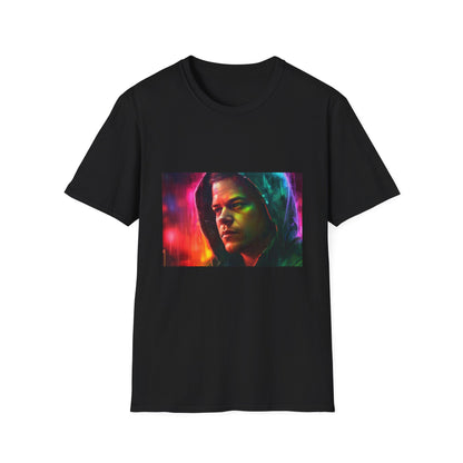 🎨 Damon's Odyssey: A Neon Watercolor Journey of Grit and Resilience | T-Shirt | Cotton, Crew neck, DTG, Men's Clothing, Neck Labels, Regular fit, T-shirts, Women's Clothing | Prints with Passion