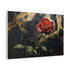 Blossoming Rose in Zero Gravity — Canvas Wall Art — Side Profile & Stretched Corner Detail