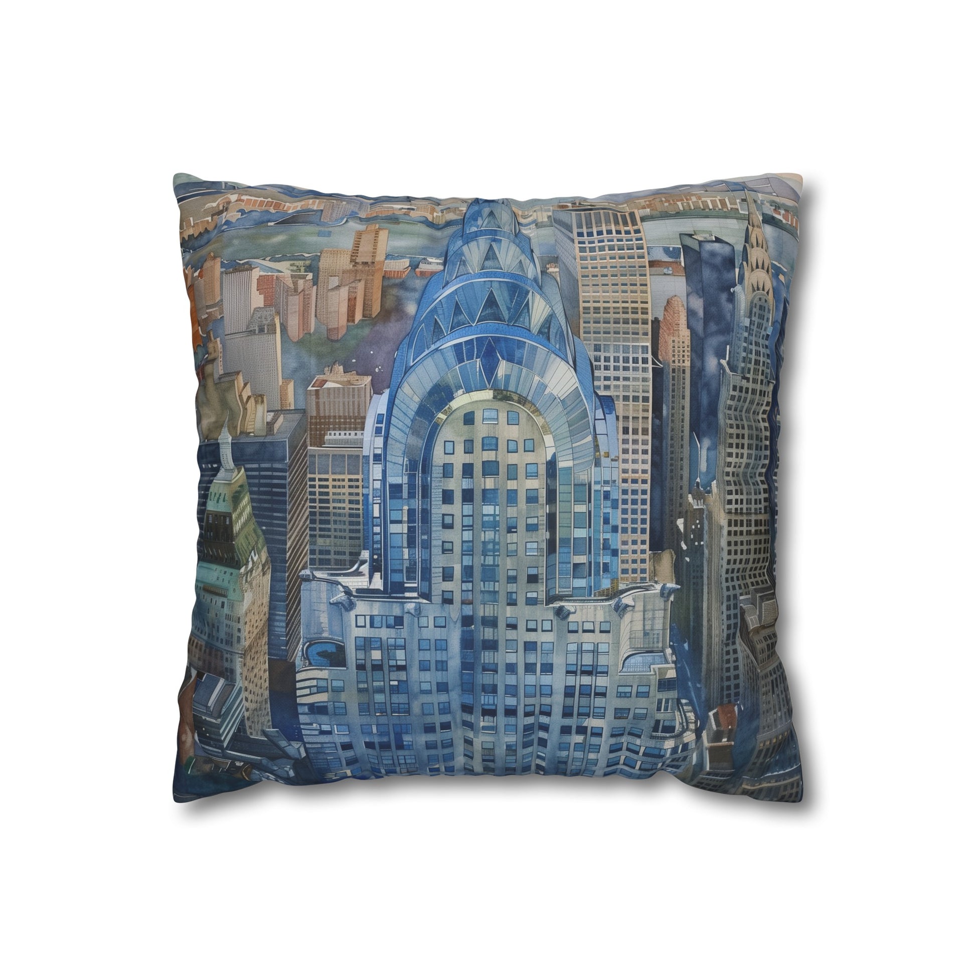 NYC Skyline Watercolor Dreams Pillowcase | Pillow Cases | All Over Print, AOP, Bed, Bedding, Home & Living, Indoor, Pillow Case, Pillow Covers, Pillows & Covers, Sublimation | Prints with Passion