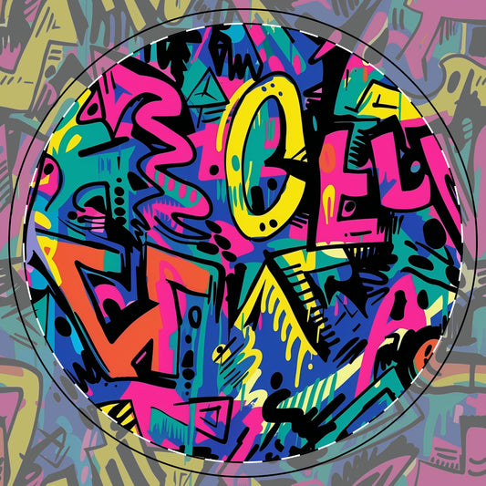 Neon Urban Graffiti Coaster: Bold & Bright