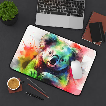 "Whimsical Koala Watercolor Desk Mat - Protect your workspace with this charming and functional desk accessory"