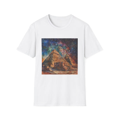 ## Timeless Treasures: The Egyptian Pyramids Watercolor T-shirt