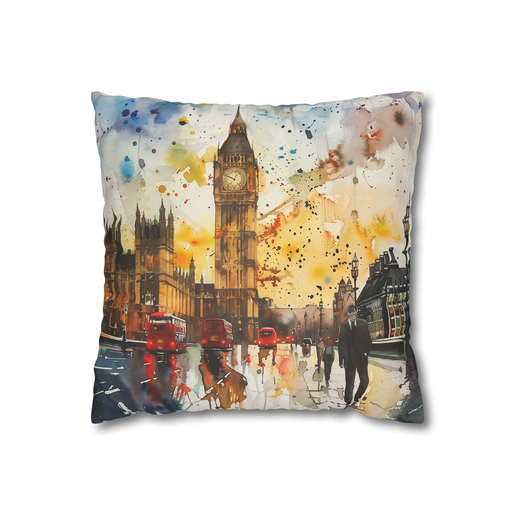 London Watercolor Dreams Pillowcase | Pillow Cases | All Over Print, AOP, Bed, Bedding, Home & Living, Indoor, Pillow Case, Pillow Covers, Pillows & Covers, Sublimation | Prints with Passion