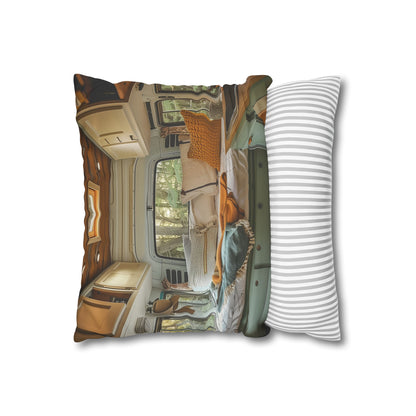 "Camper Cozy Pillowcase | Vintage camper van design for a relaxing getaway | High-quality material | Comfortable and stylish | Perfect for all seasons | Makes a great gift"