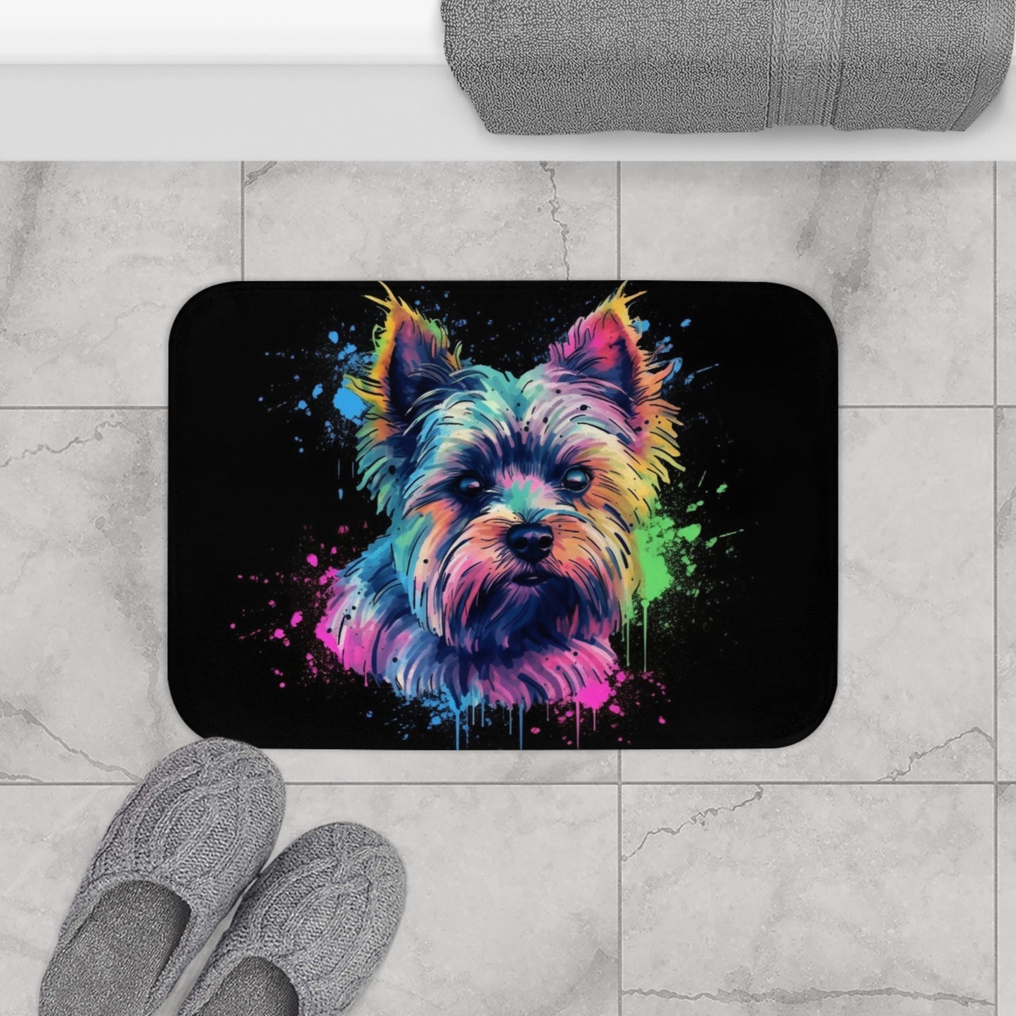 Yorkie Charm Bath Mat | Bath Mats | Bath, Bathroom, Home & Living, Indoor, Sublimation | Prints with Passion