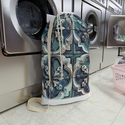 "Stylish Artisan Tile Laundry Bag - Elevate your laundry routine with this sophisticated seamless pattern pillowcase"