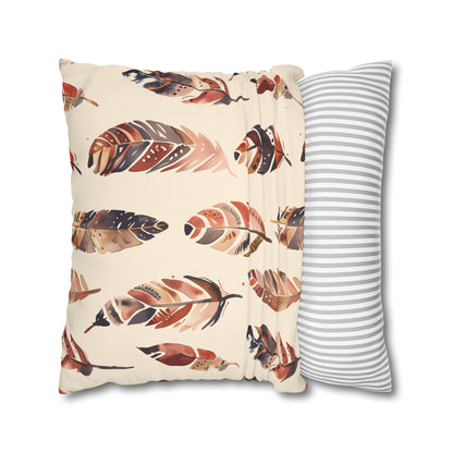 "Boho Feathers Pillowcase Collection - Transform your bedroom into a cozy bohemian oasis with this whimsical patterned pillow case"