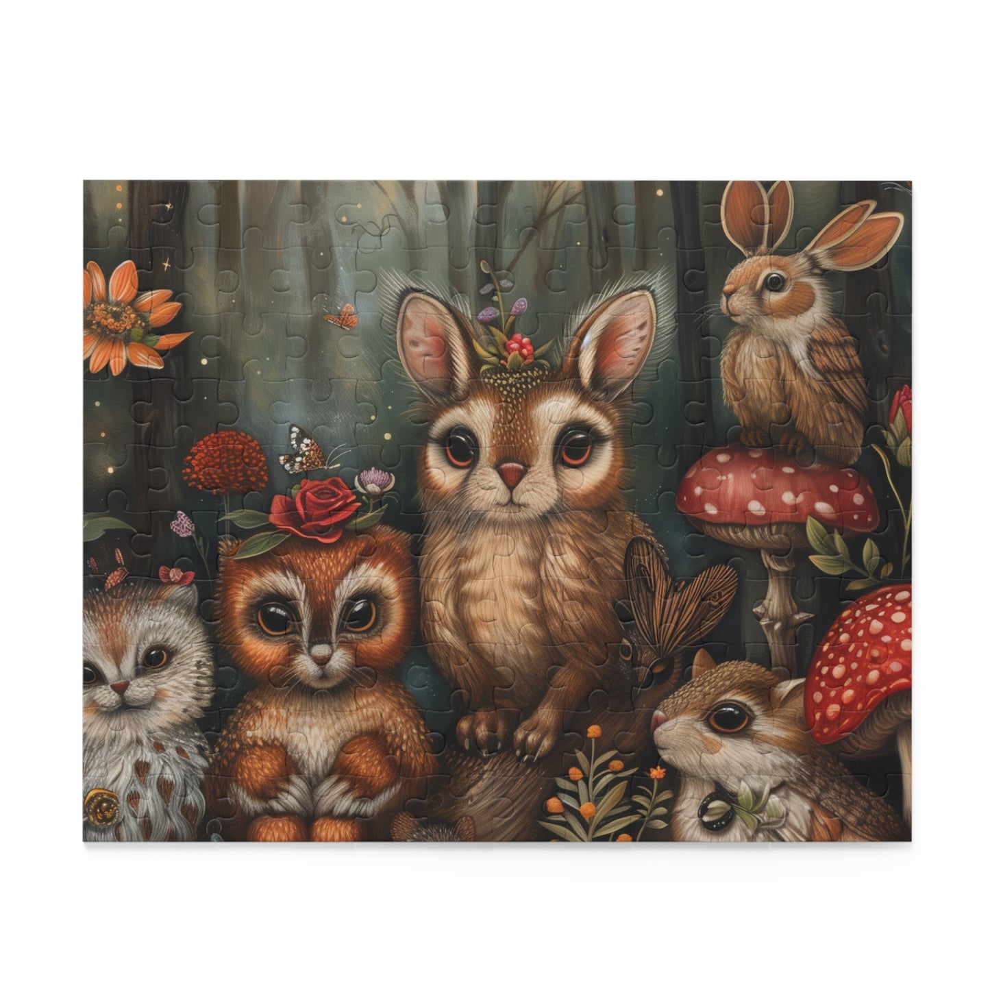 "Wildlife Woodland Jigsaw Puzzle - enchanting woodland creatures illustration for nature lovers of all ages"