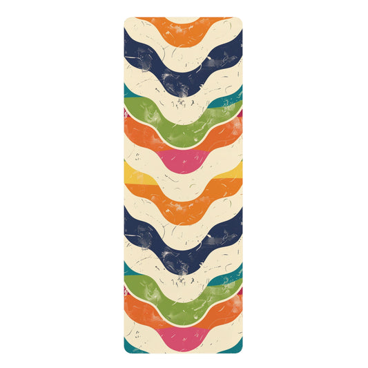 Retro Waves Yoga Mat: Vibrant, Seamless, Stylish