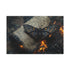 Lava Moth Resting on Burning Scroll — Canvas Wall Art — Living Room Wall Lifestyle View