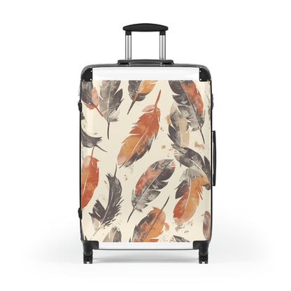 Feathered Boho Chic Suitcase Pattern | Bags | Accessories, Bags, Travel, Travel Accessories | Prints with Passion