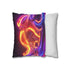 Retro Motorcycle with Neon Trail (Edition II) — 40×40 Cushion Cover — Soft Brushed Fabric Texture Close-Up