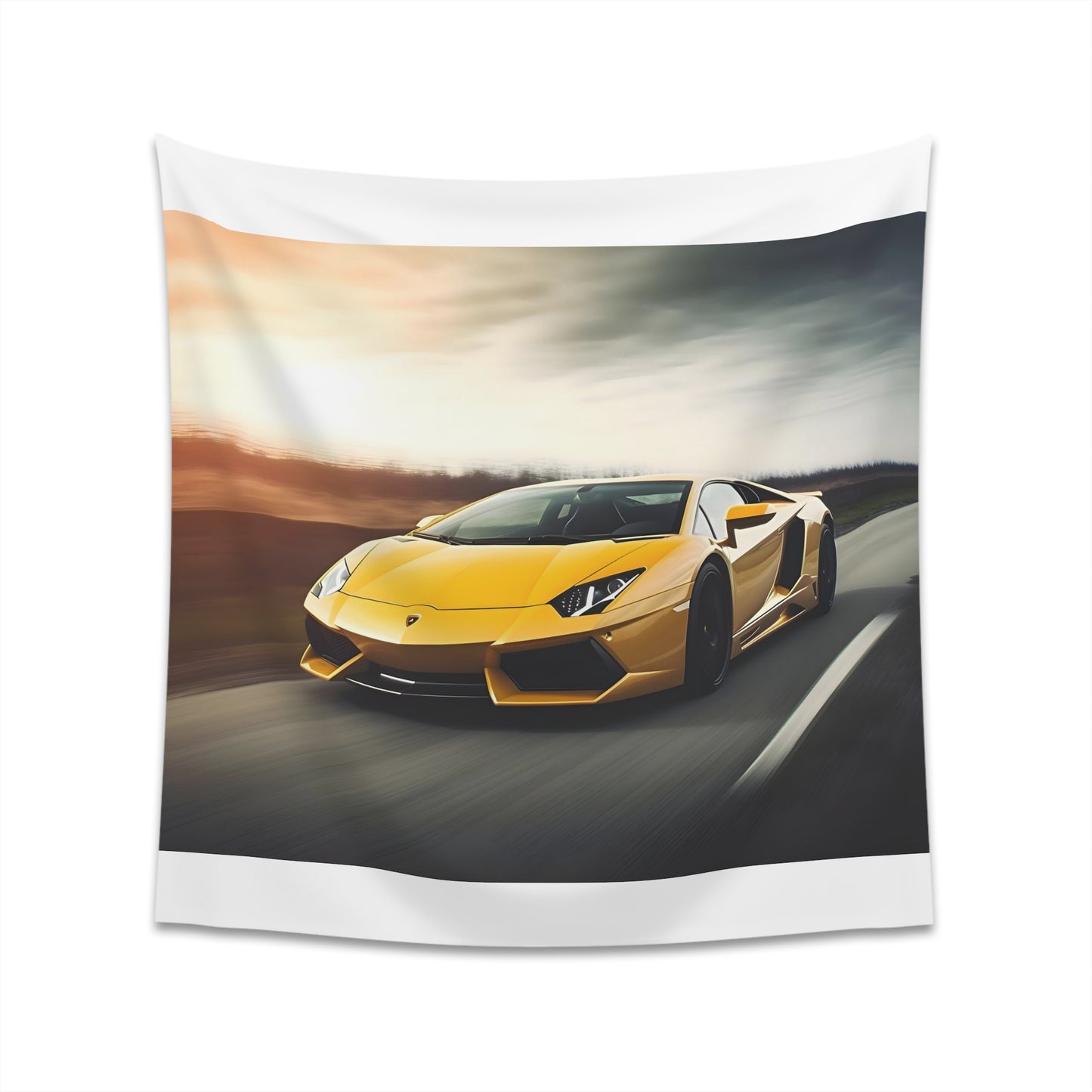 "Vibrant Lamborghini Speed Tapestry | High-Quality Gift | 34"x40" or 57"x57" | Shop Now!"