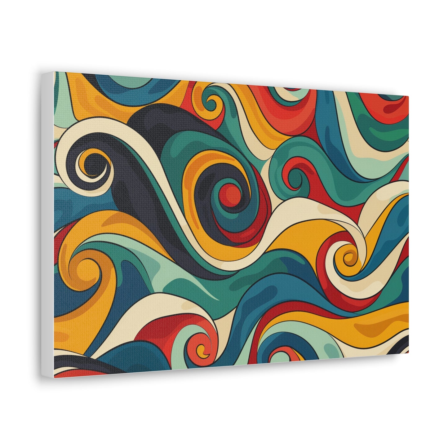 Vibrant Retro Waves Canvas Print