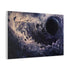 Black Hole Pulling in Stardust — Canvas Wall Art — Side Profile & Stretched Corner Detail