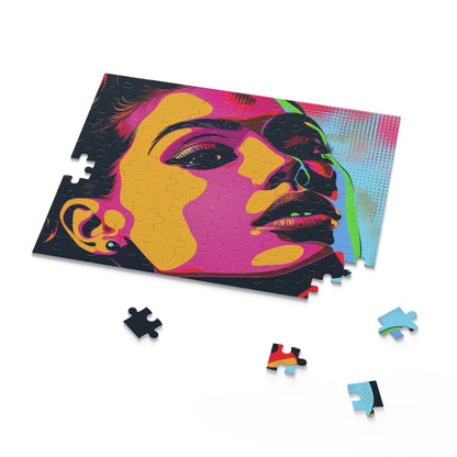 Colorful Pop Art Portrait Jigsaw Puzzle - Vibrant and Bold. Perfect for Art Lovers and Puzzle Enthusiasts. Enjoy the vibrant world of Pop art!