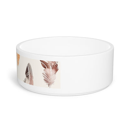 Boho Feather Pet Bowl: Chic and Cozy Stylish Feathers