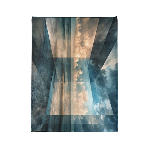 Storm Breaking Through Layered Dimension — Plush Fleece Throw Blanket — Product Detail View 10