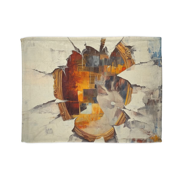 A Broken Mirror Reflecting Fragmented Images Symbol — Plush Fleece Throw Blanket — Full Spread Plush Fleece Artwork View