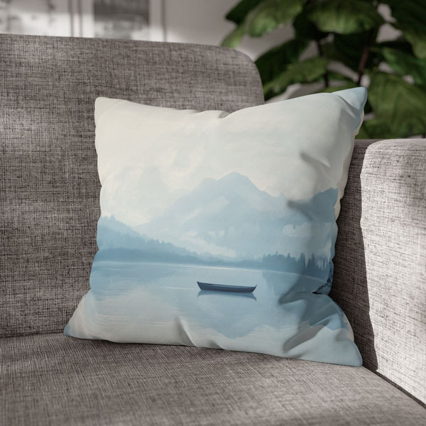 A Calm Serene Scene of Nature Inviting Relaxation P — 40×40 Cushion Cover — Sofa & Armchair Living Room Lifestyle View