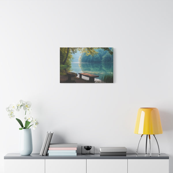 A Calm Serene Scene of Nature Inviting Relaxation P (Edition III) — 24×16 Canvas Wall Art — Living Room Wall Lifestyle View