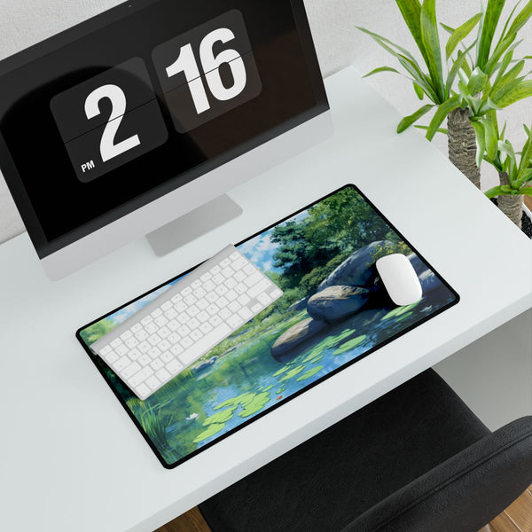 A Calm Serene Scene of Nature Inviting Relaxation P (Edition IV) — XXL Gaming Desk Mat — Gaming & Workspace Desk Setup View